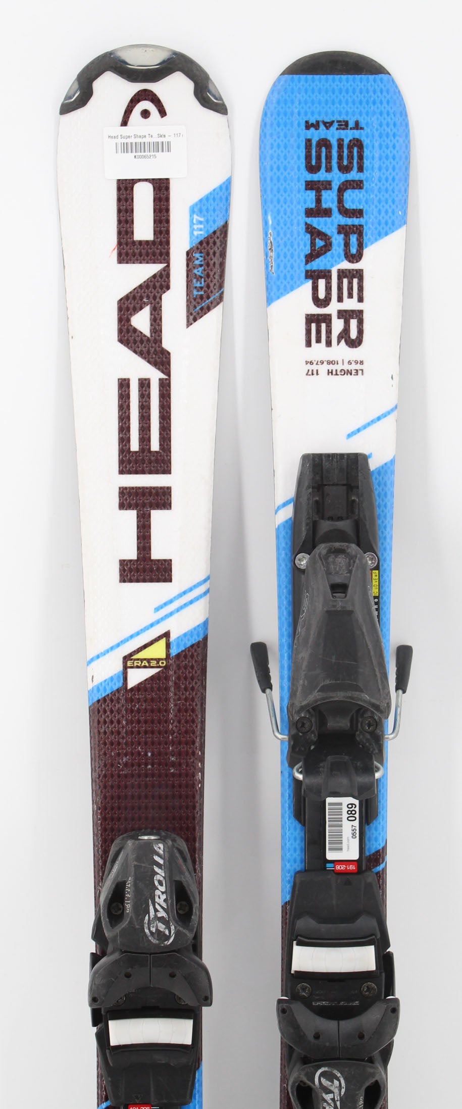 Head Super Shape Team Era 2 Kids Skis with Bindings - 117 cm Used