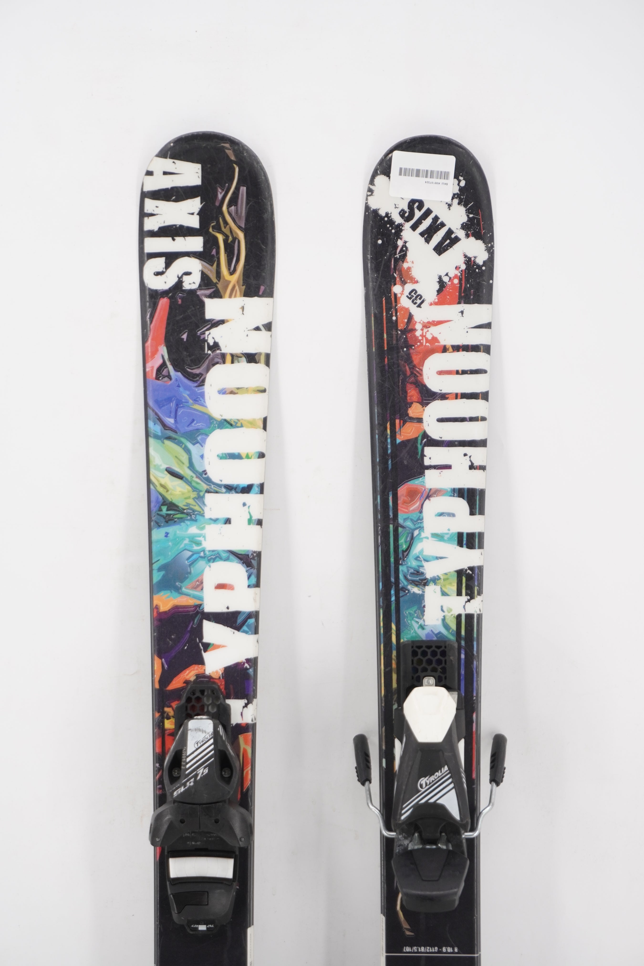 Axis Typhoon Twin Tip Junior Skis with Bindings - 135 cm Used