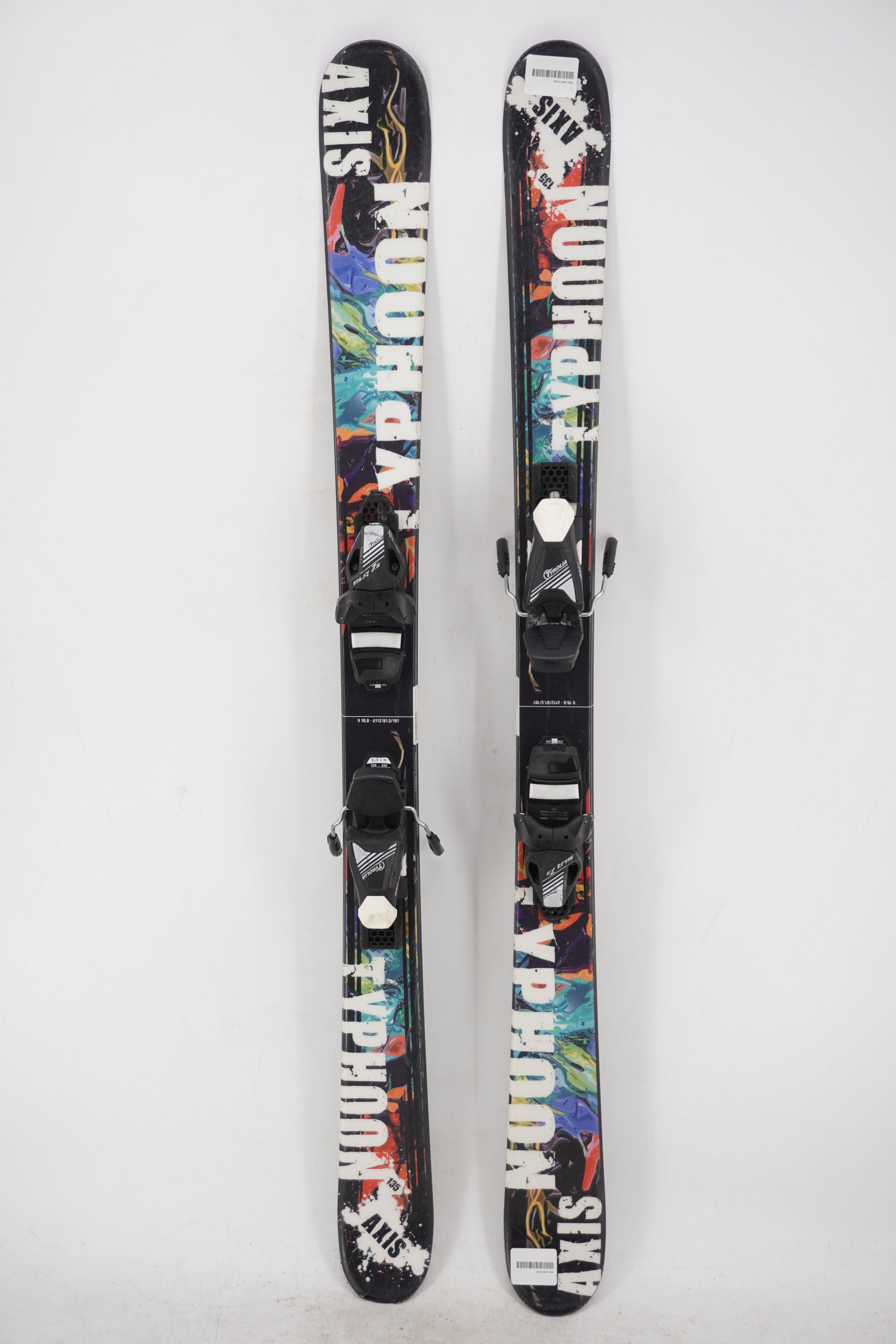 Axis Typhoon Twin Tip Junior Skis with Bindings - 135 cm Used