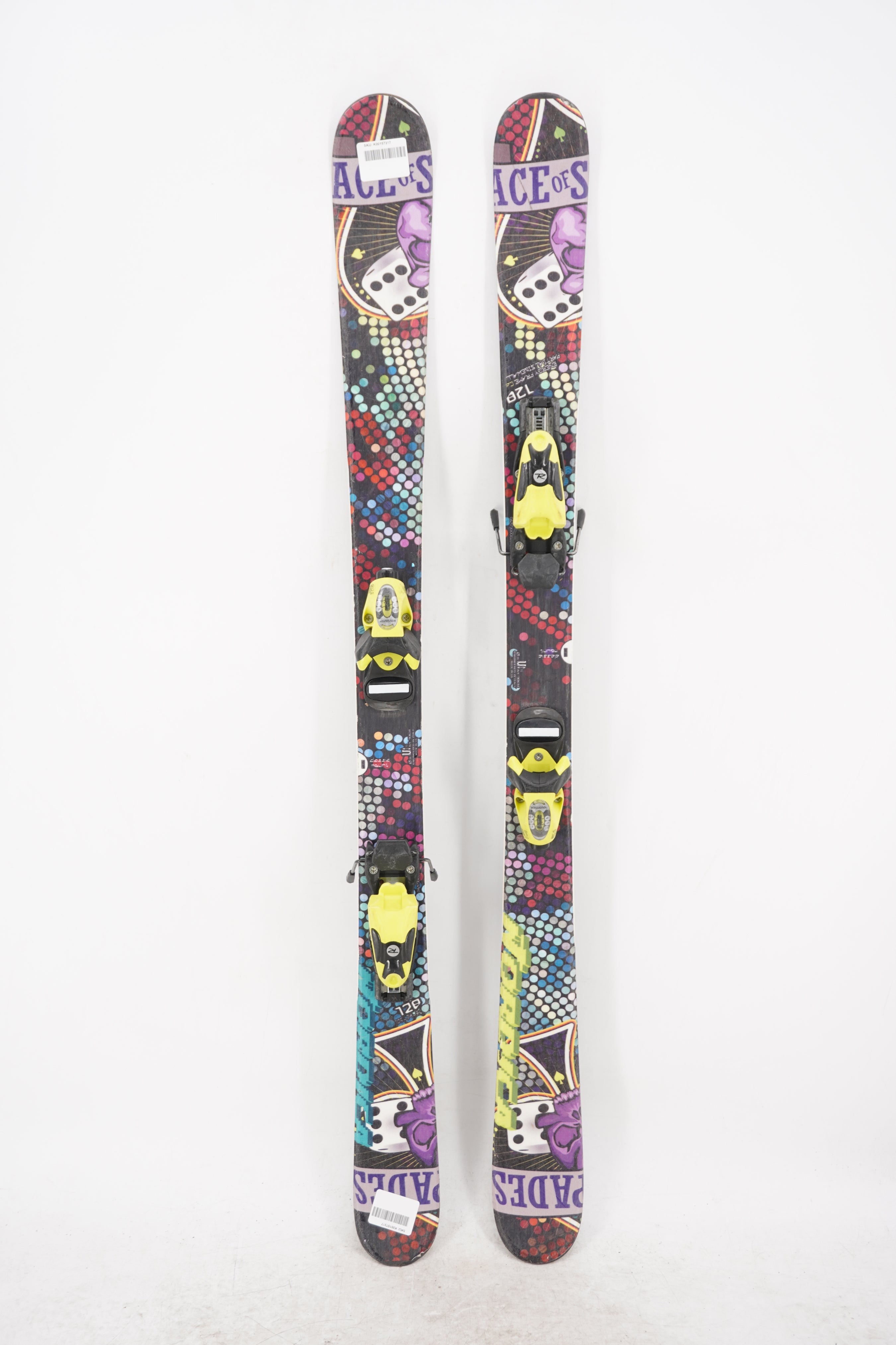 Nordica Ace of Spades Twin Tip Kids Skis with Bindings - 128 cm Used