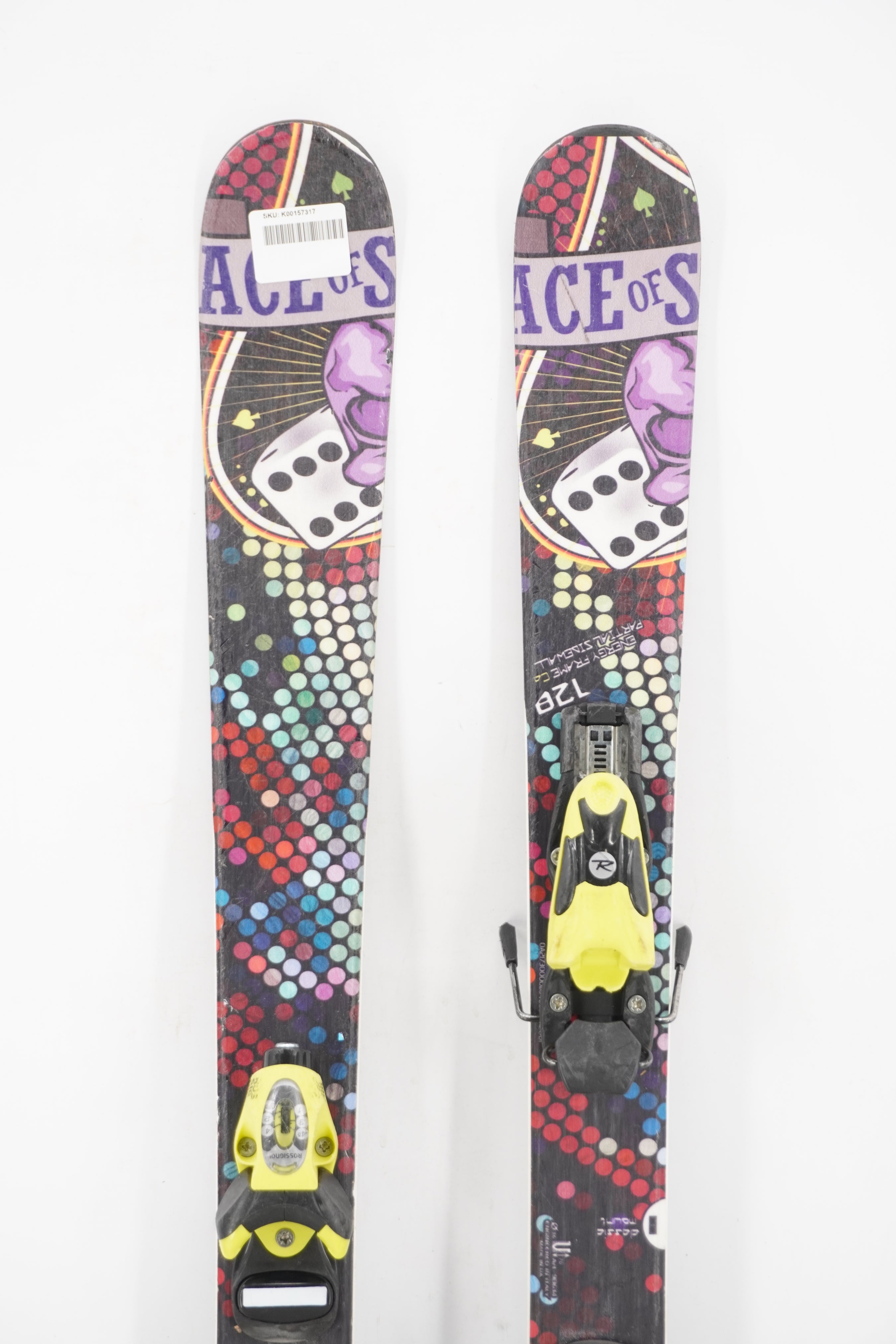 Nordica Ace of Spades Twin Tip Kids Skis with Bindings - 128 cm Used