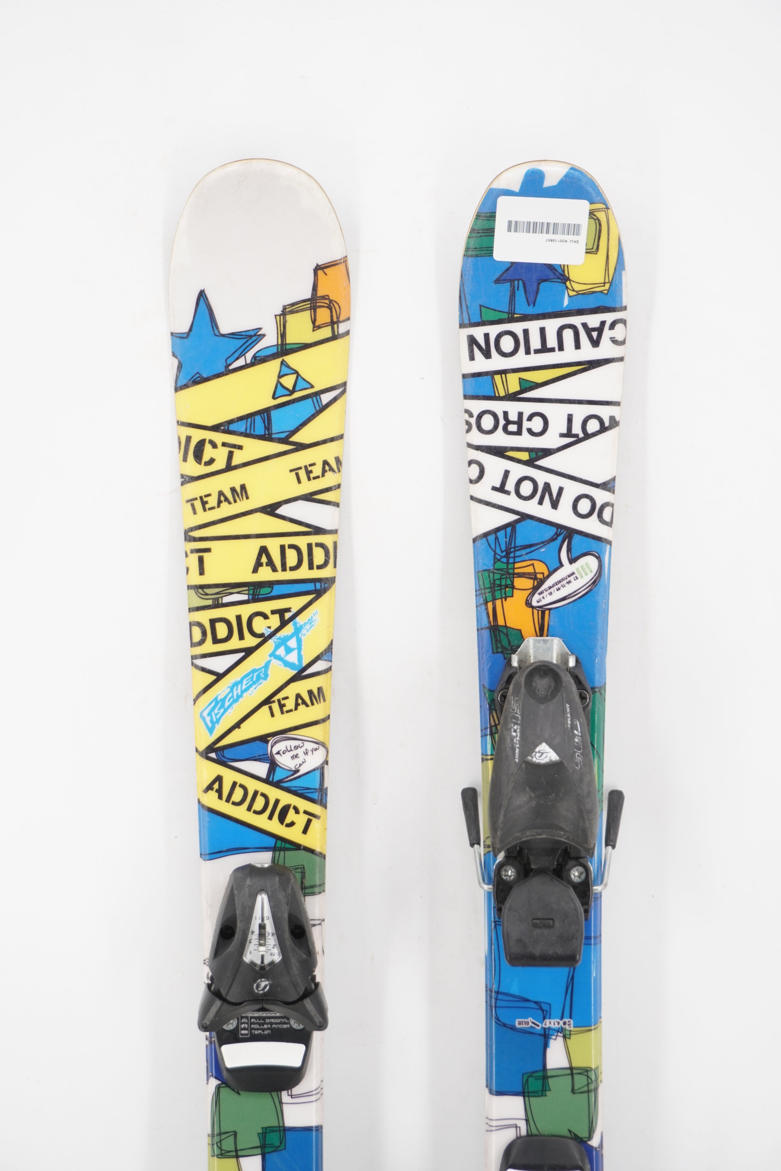 Fischer Team Addict Twin Tip Kids Skis with Bindings - 111 cm Used