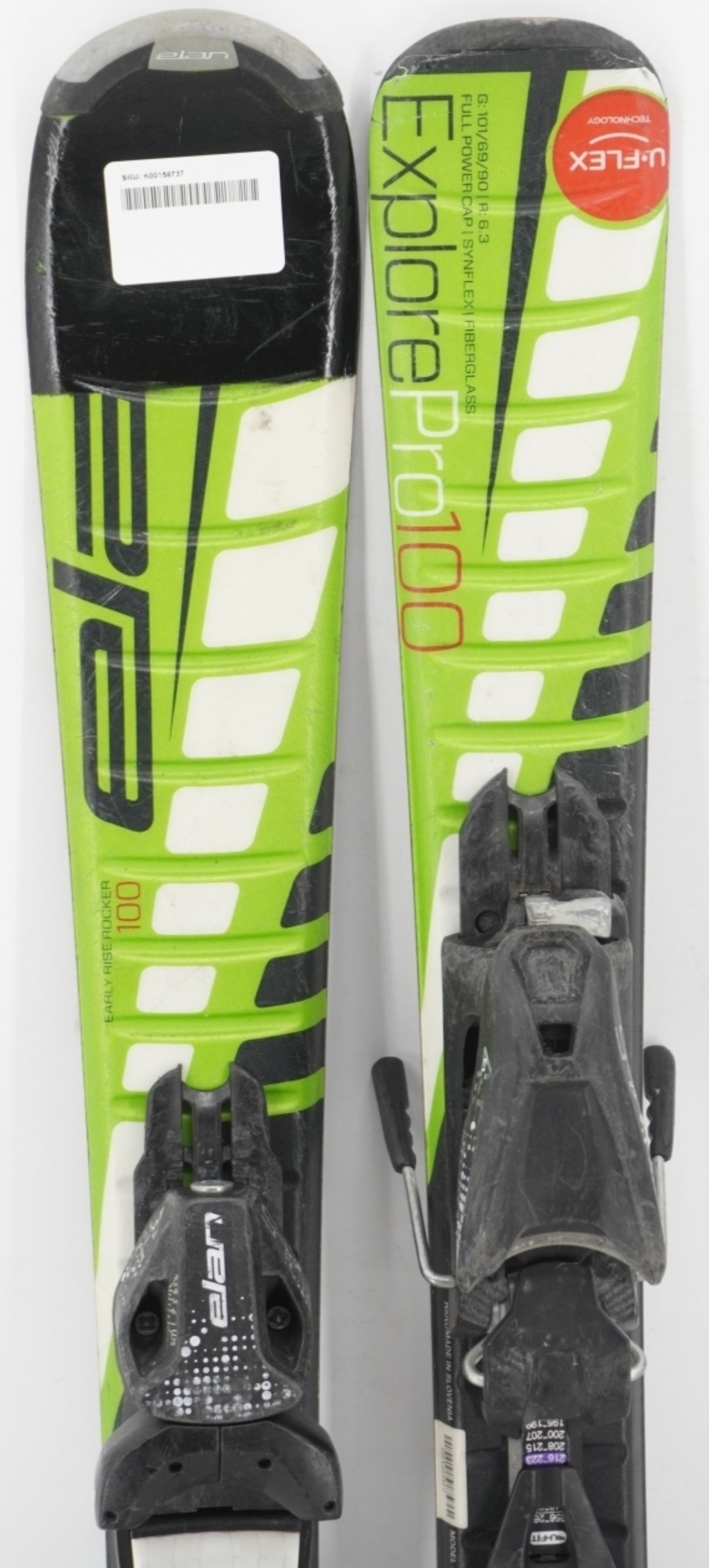 Elan Explore Pro U - Flex Kids Skis with Bindings - 100 cm Used