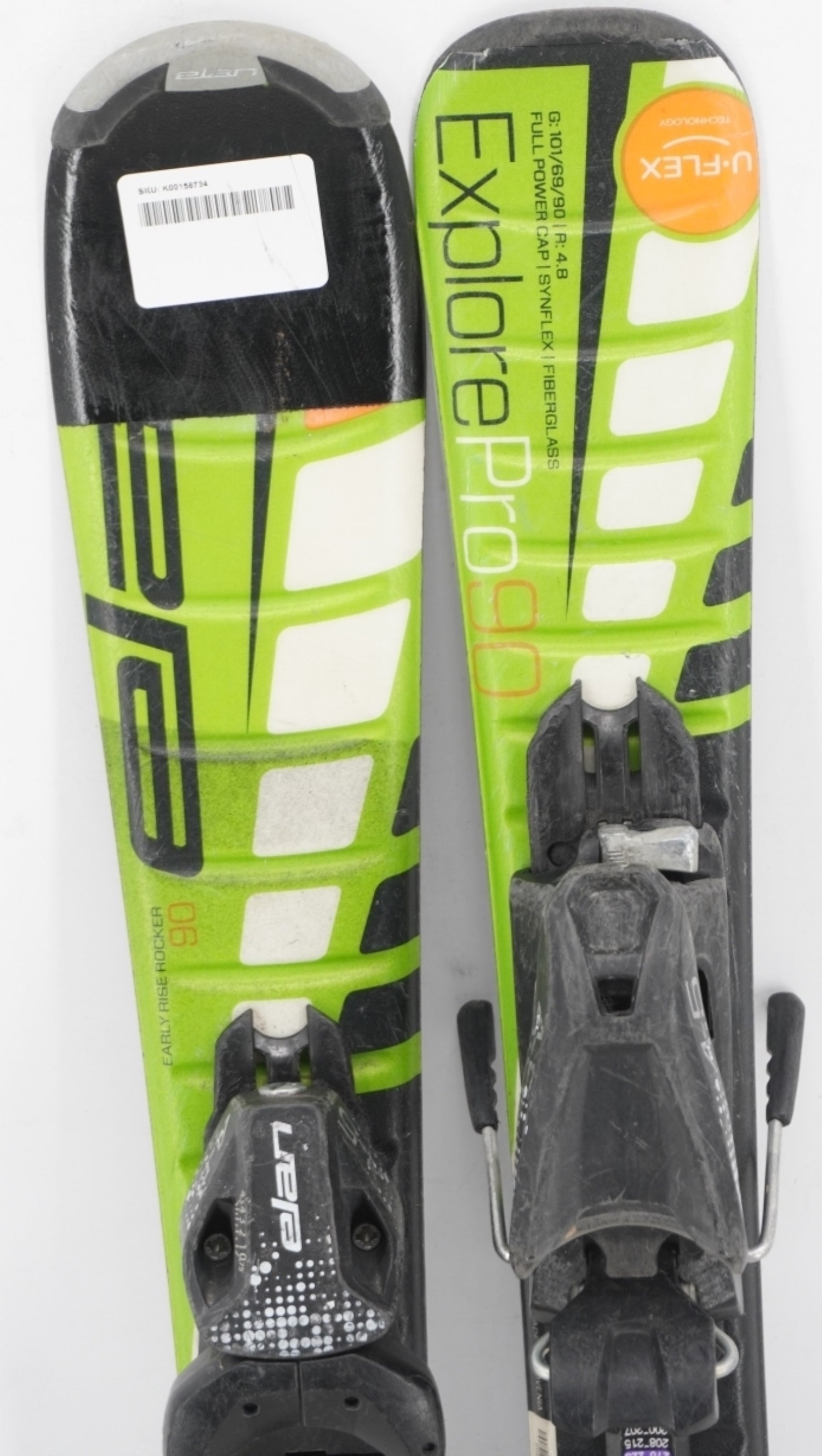 Elan Explore Pro U - Flex Kids Skis with Bindings - 90 cm Used