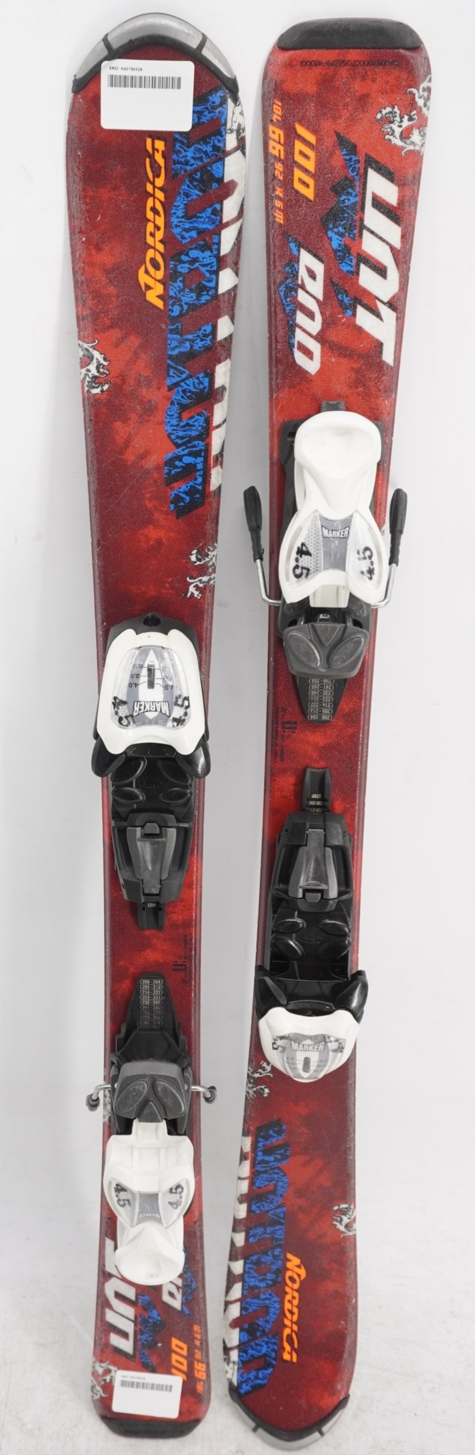 Nordica Hotrod Kids Skis with Bindings - 100 cm Used