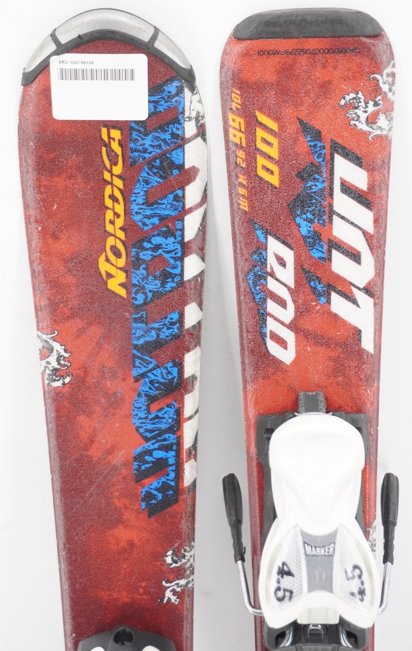 Nordica Hotrod Kids Skis with Bindings - 100 cm Used