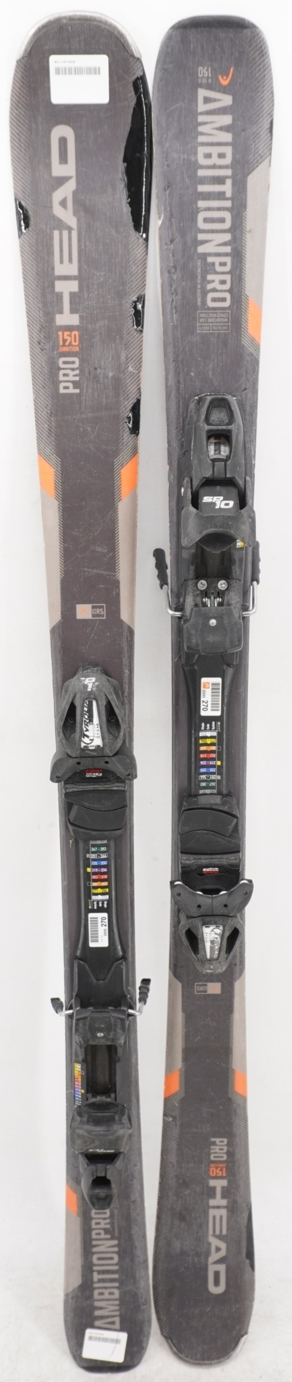 Head Ambition Pro Adult Skis with Bindings - 150 cm Used
