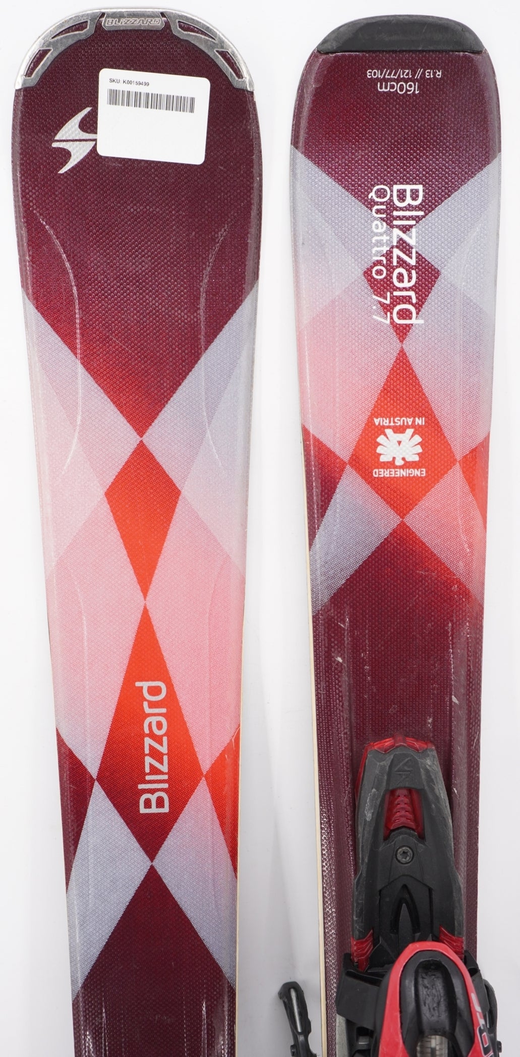 Blizzard Quattro 7.7 Women's Demo Skis with Bindings - 160 cm Used