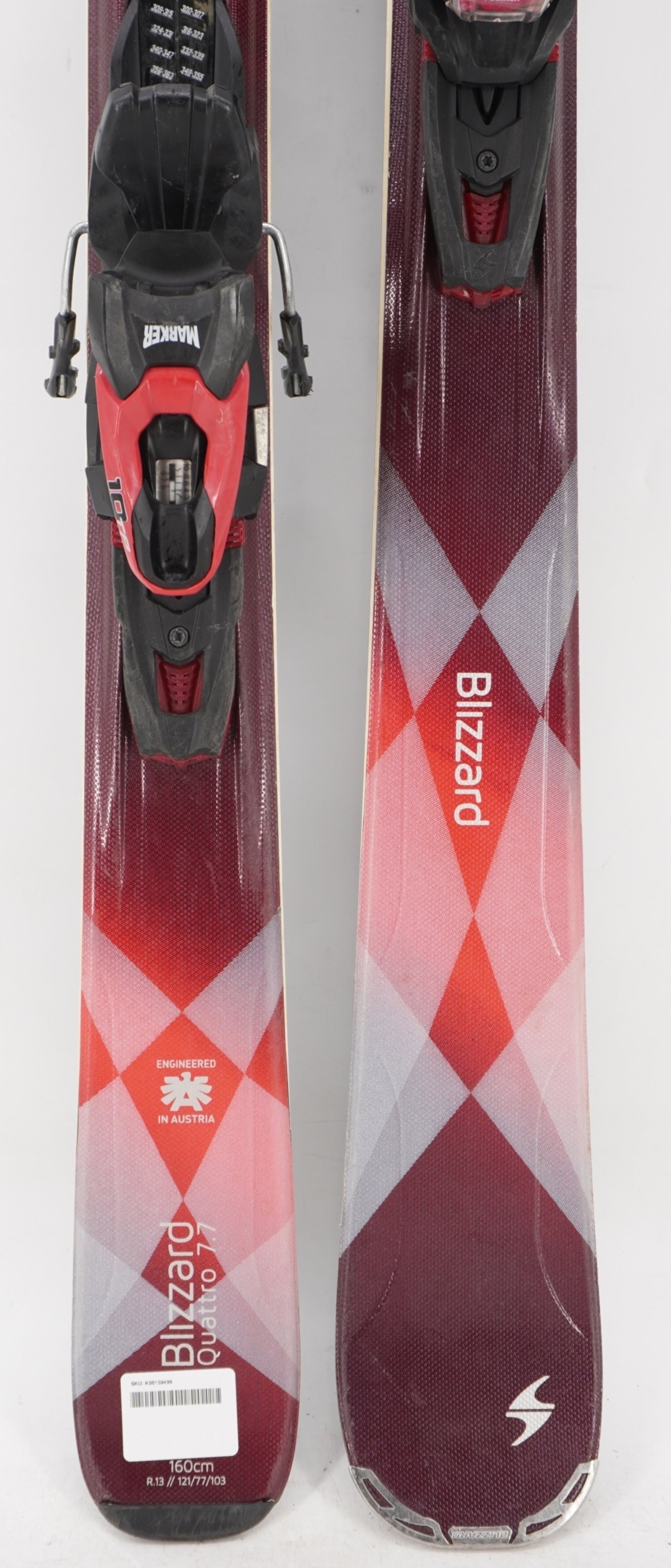 Blizzard Quattro 7.7 Women's Demo Skis with Bindings - 160 cm Used