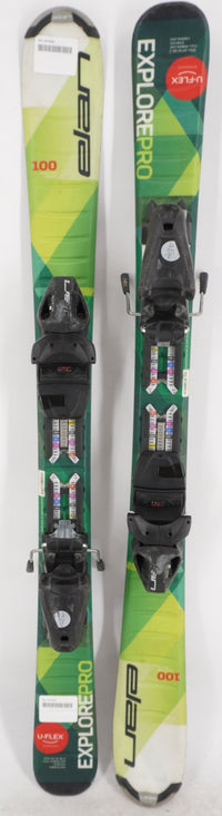 Elan Explore Pro U - Flex Kids Skis with Bindings - 100 cm Used