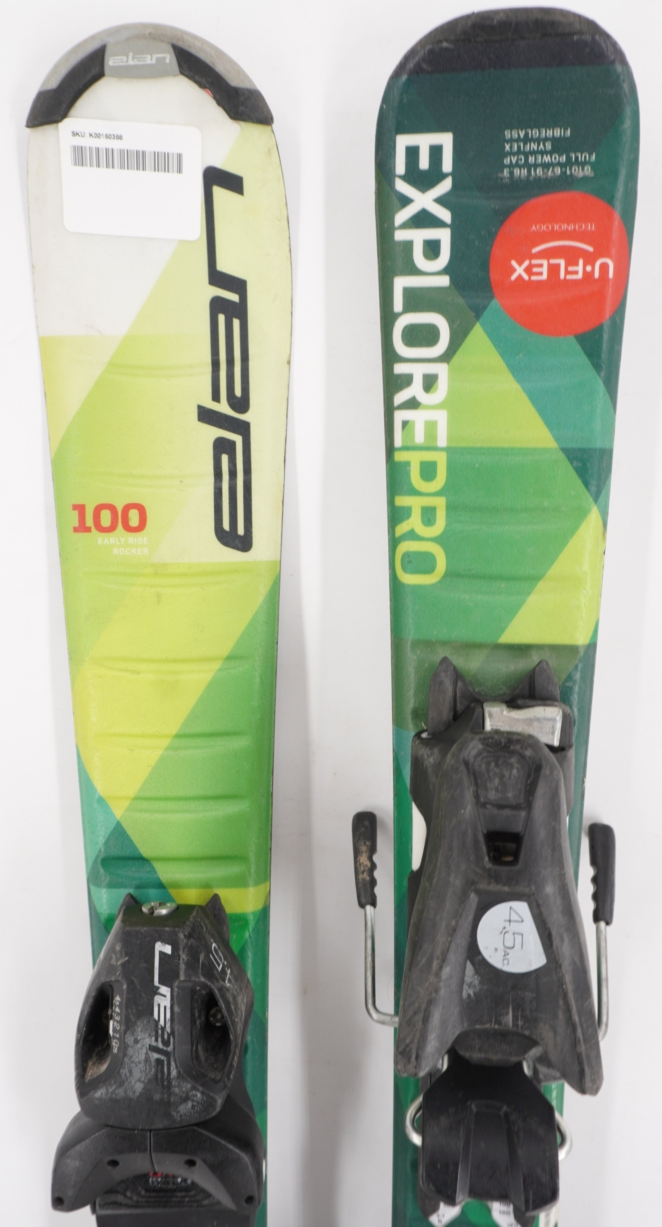 Elan Explore Pro U - Flex Kids Skis with Bindings - 100 cm Used