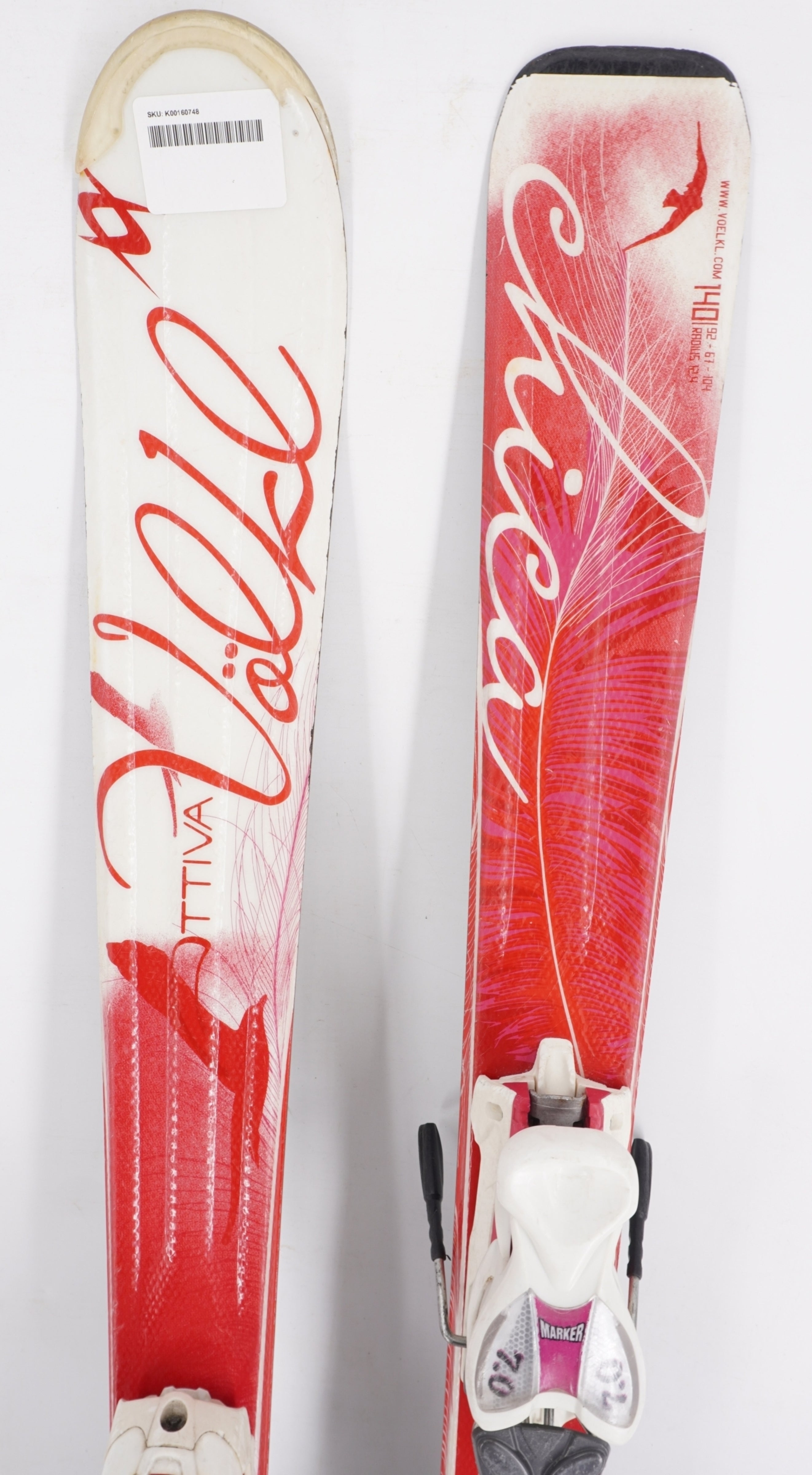 Volkl Chica Attiva Junior Skis with Bindings - 140 cm Used
