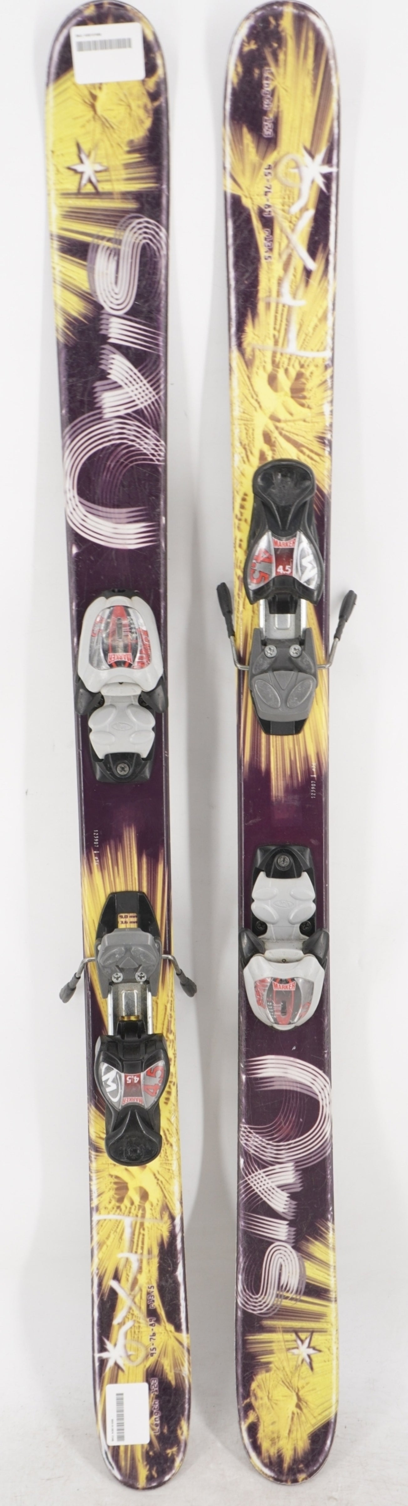 Axis Rockstar Twin Tip Kids Skis with Bindings - 123 cm Used