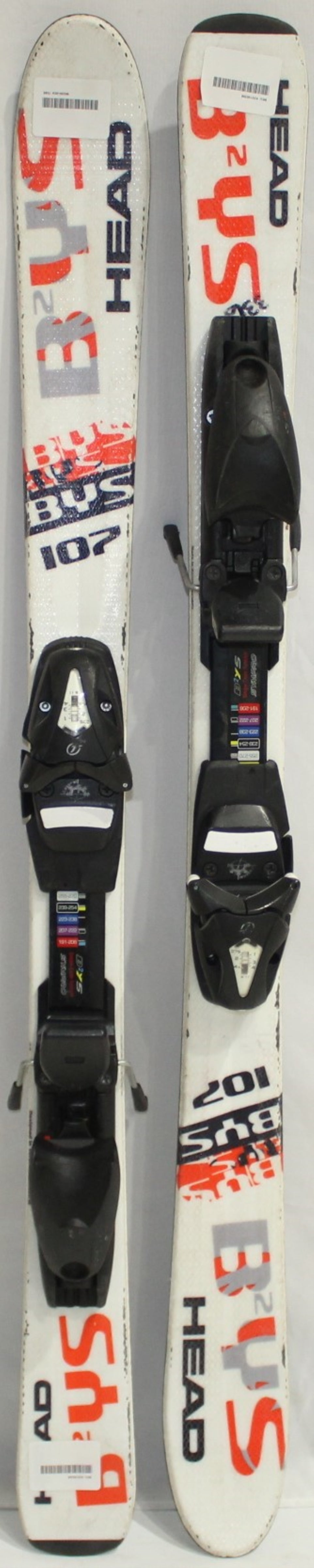 Head B2YS Kids Skis with Bindings - 107 cm Used