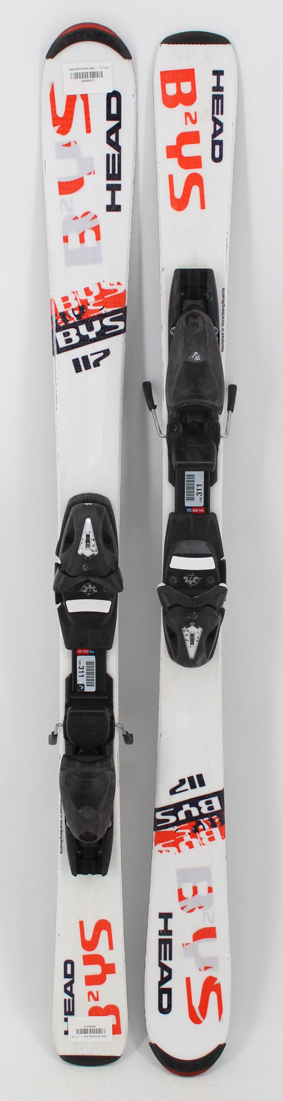 Head B2YS Kids Skis with Bindings - 117 cm Used