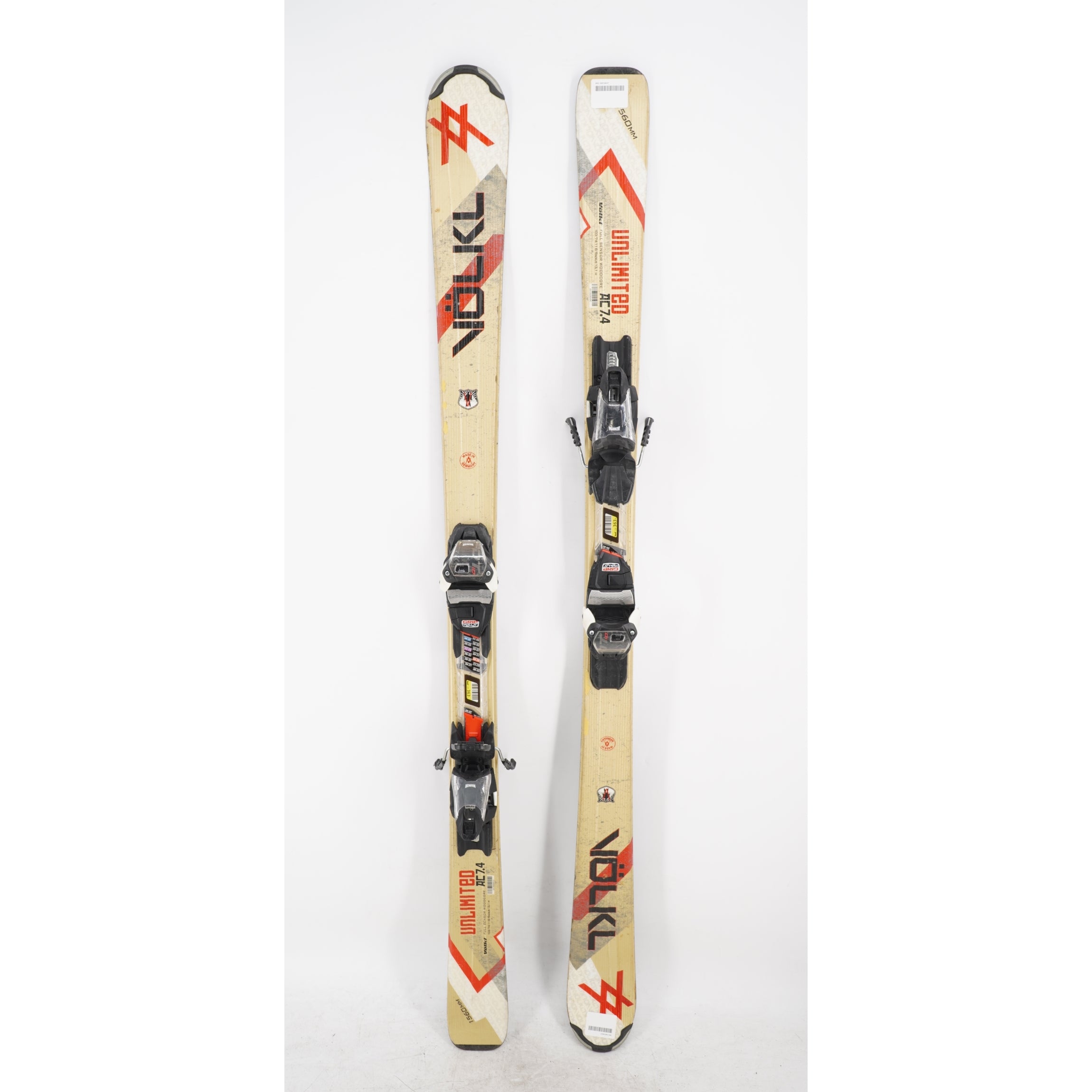 Volkl AC 7.4 Adult Skis with Bindings - 156 cm Used