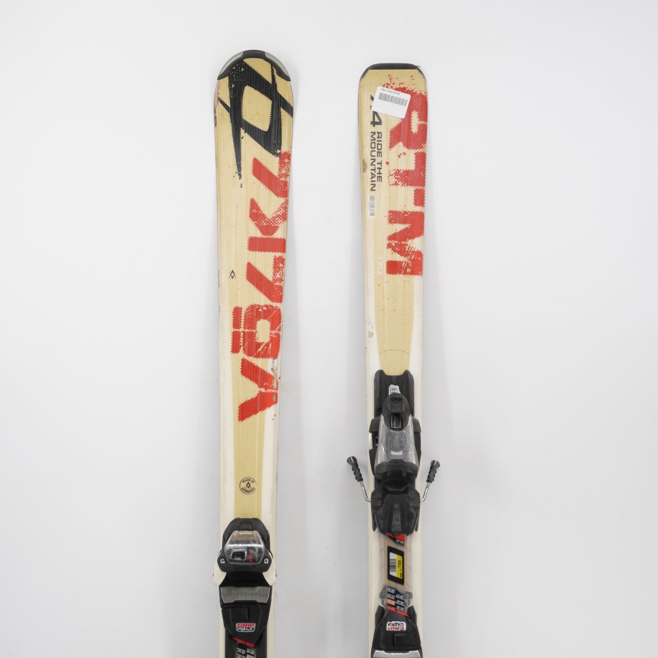 Volkl RTM 7.4 Adult Skis with Bindings - 170 cm Used