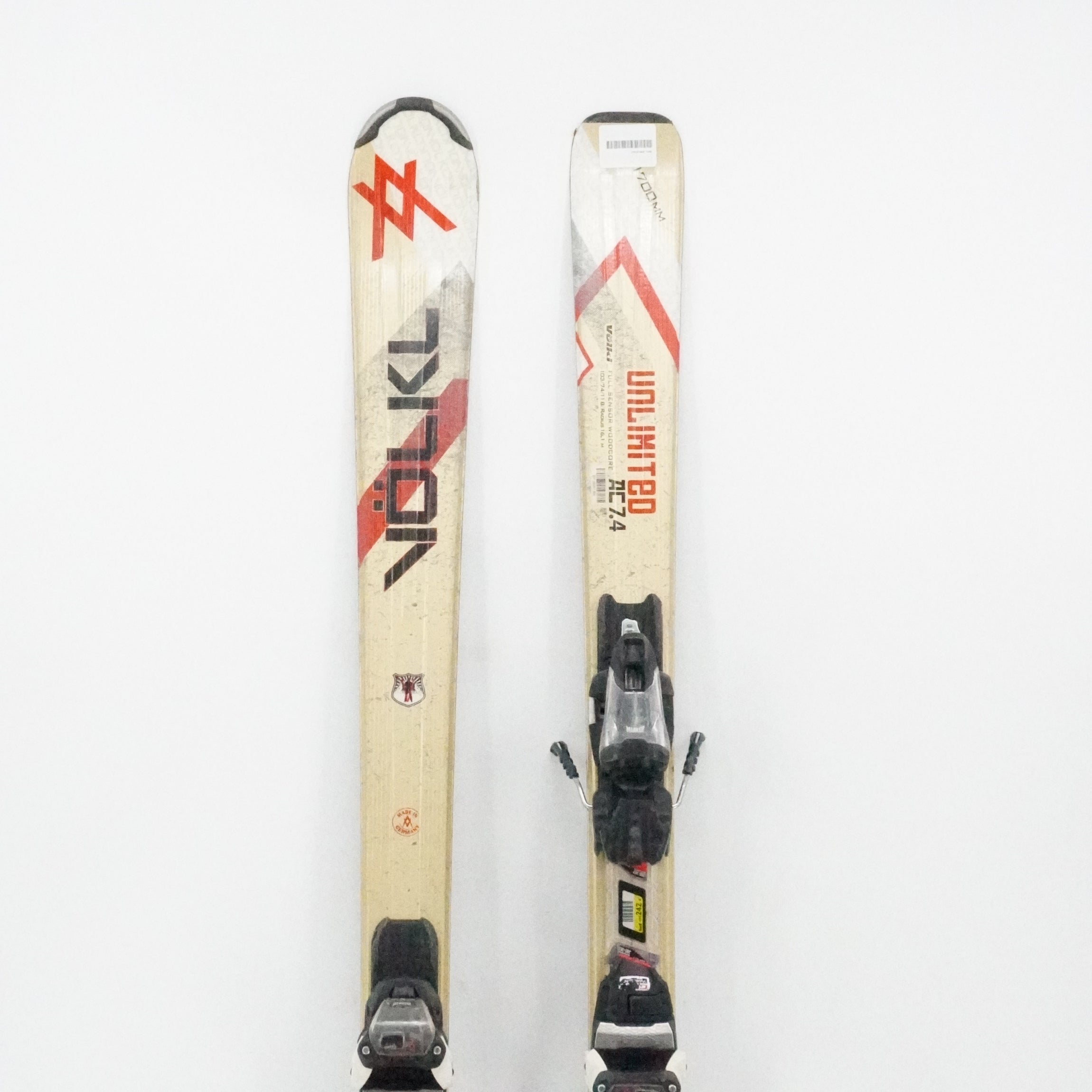 Volkl Unlimited AC 7.4 Adult Skis with Bindings - 170 cm Used