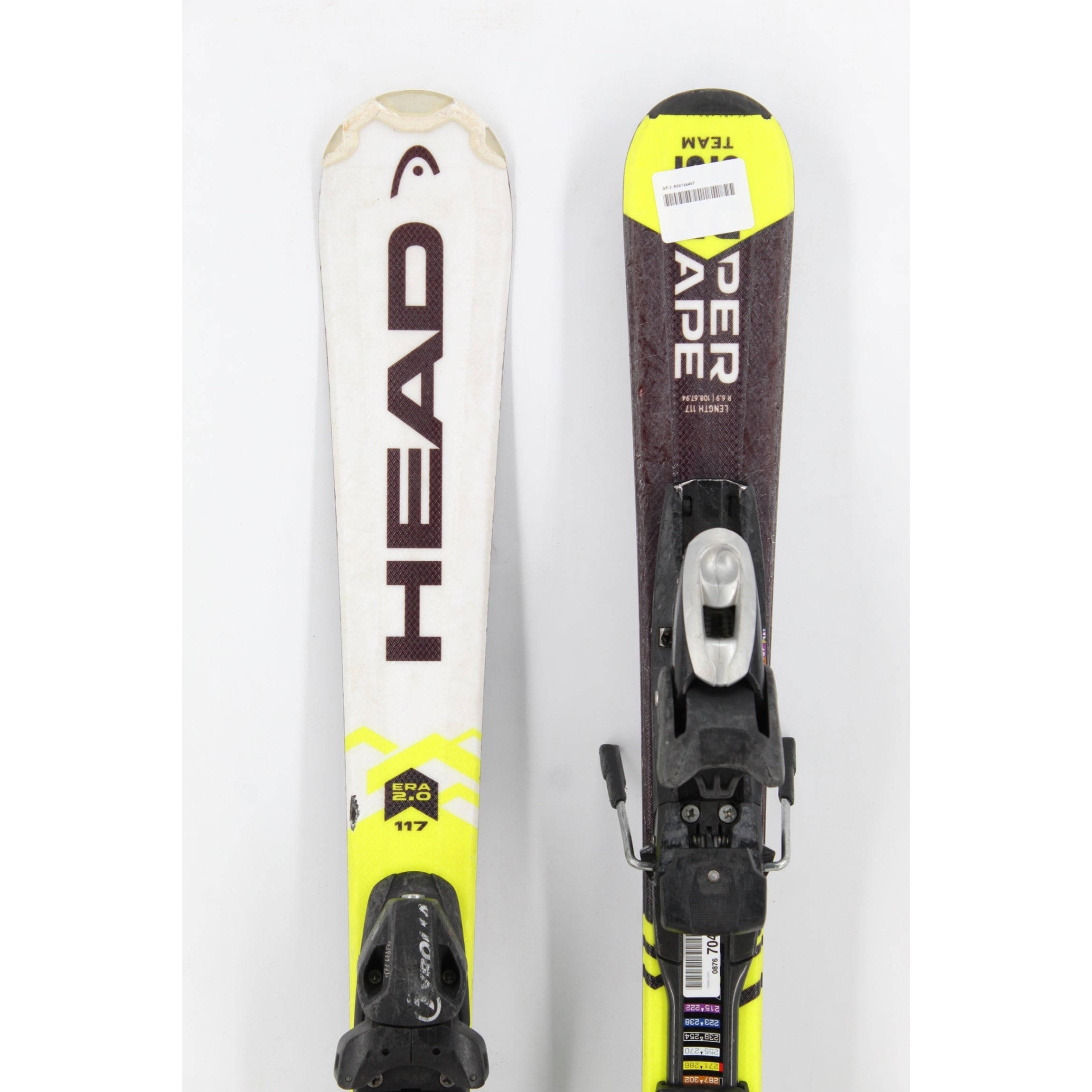 Head Super Shape Team Kids Skis with Bindings - 117 cm Used