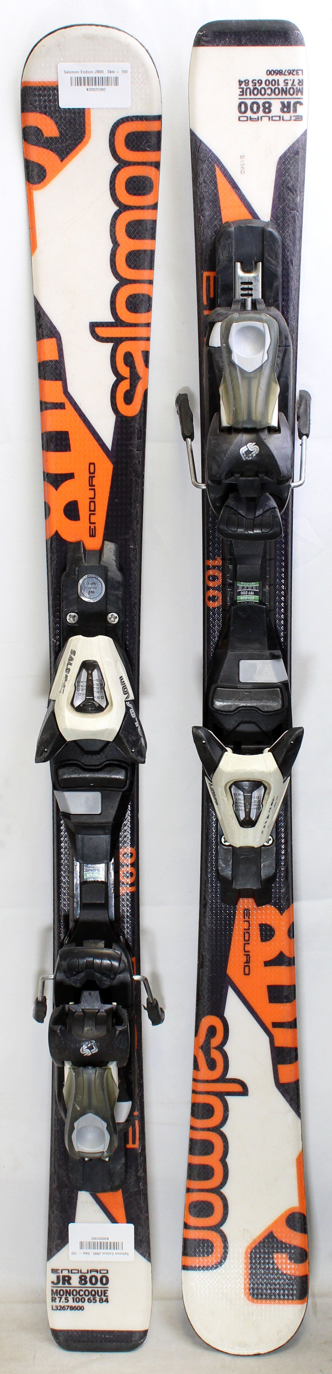 Salomon Enduro JR800 Kids Skis with Bindings - 100 cm Used