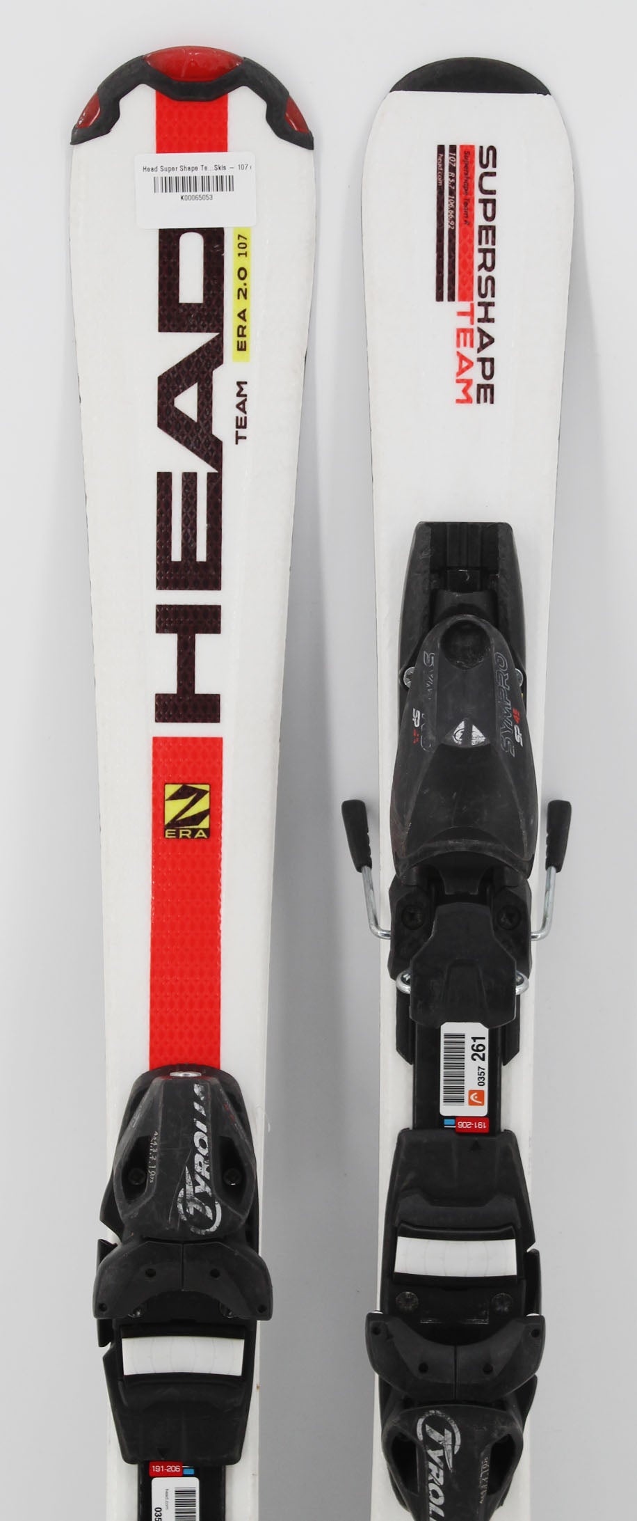 Head Super Shape Team Era 2 Kids Skis with Bindings - 107 cm Used