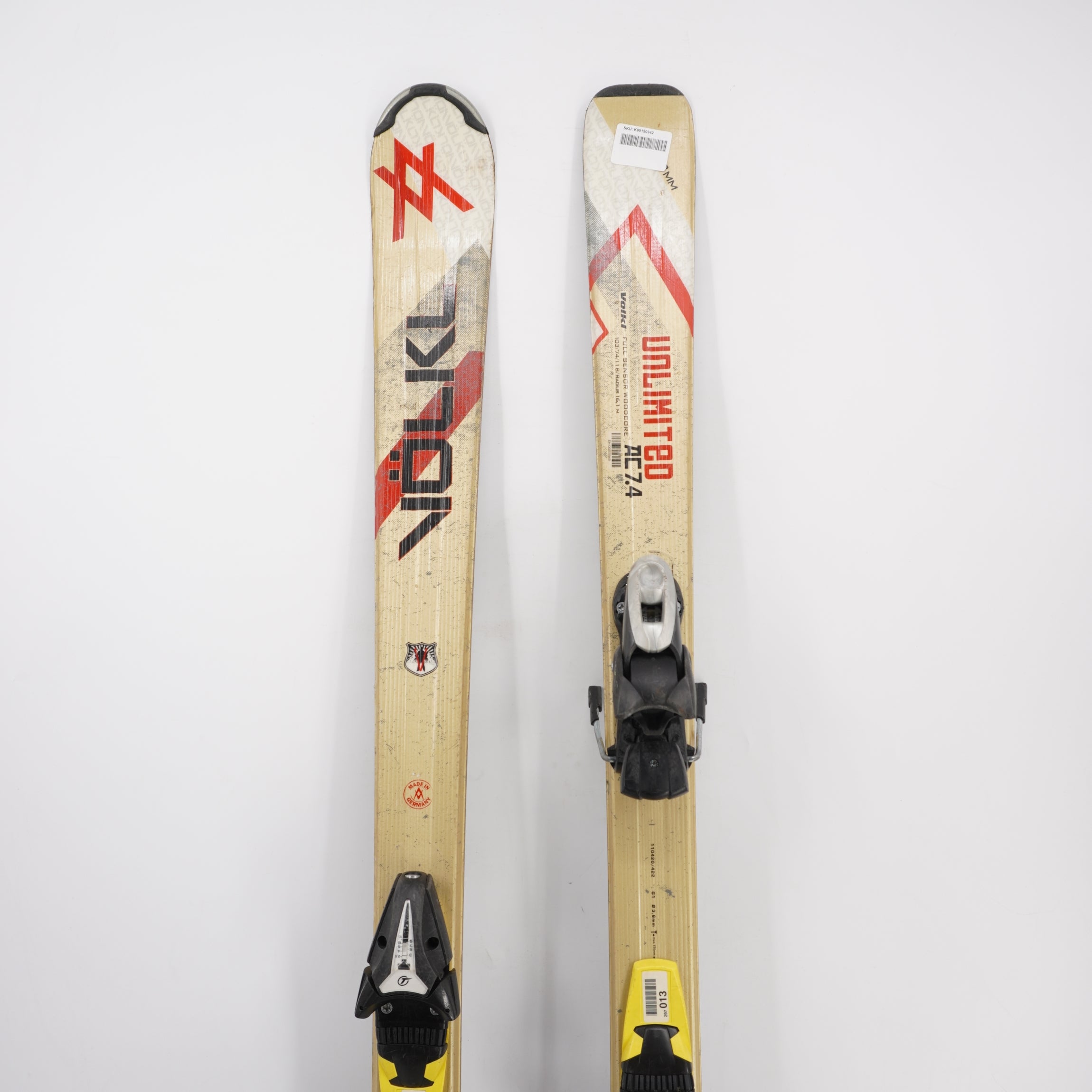 Volkl Unlimited AC 7.4 Adult Skis with Bindings - 170 cm Used