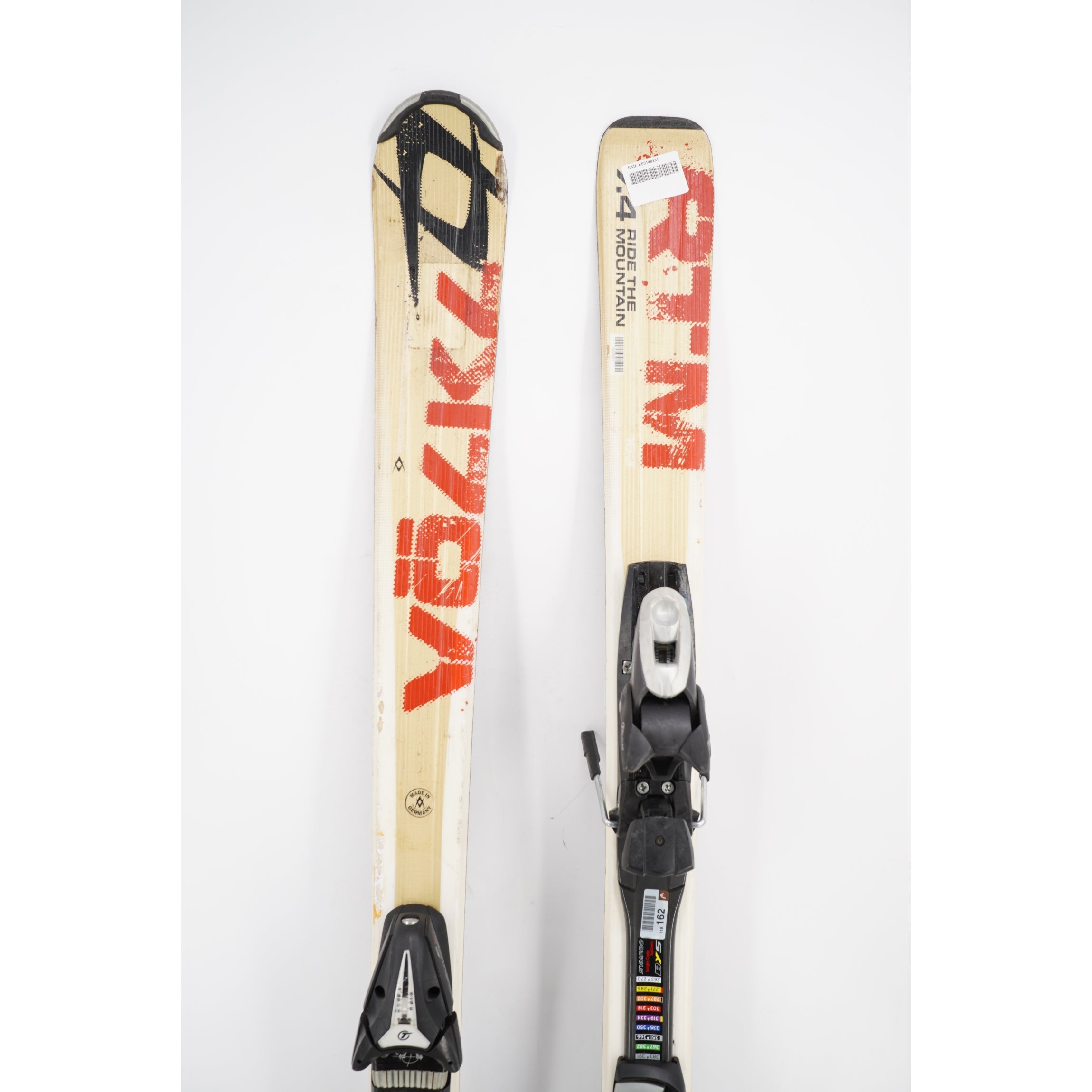 Volkl RTM 7.4 Adult Skis with Bindings - 163 cm Used