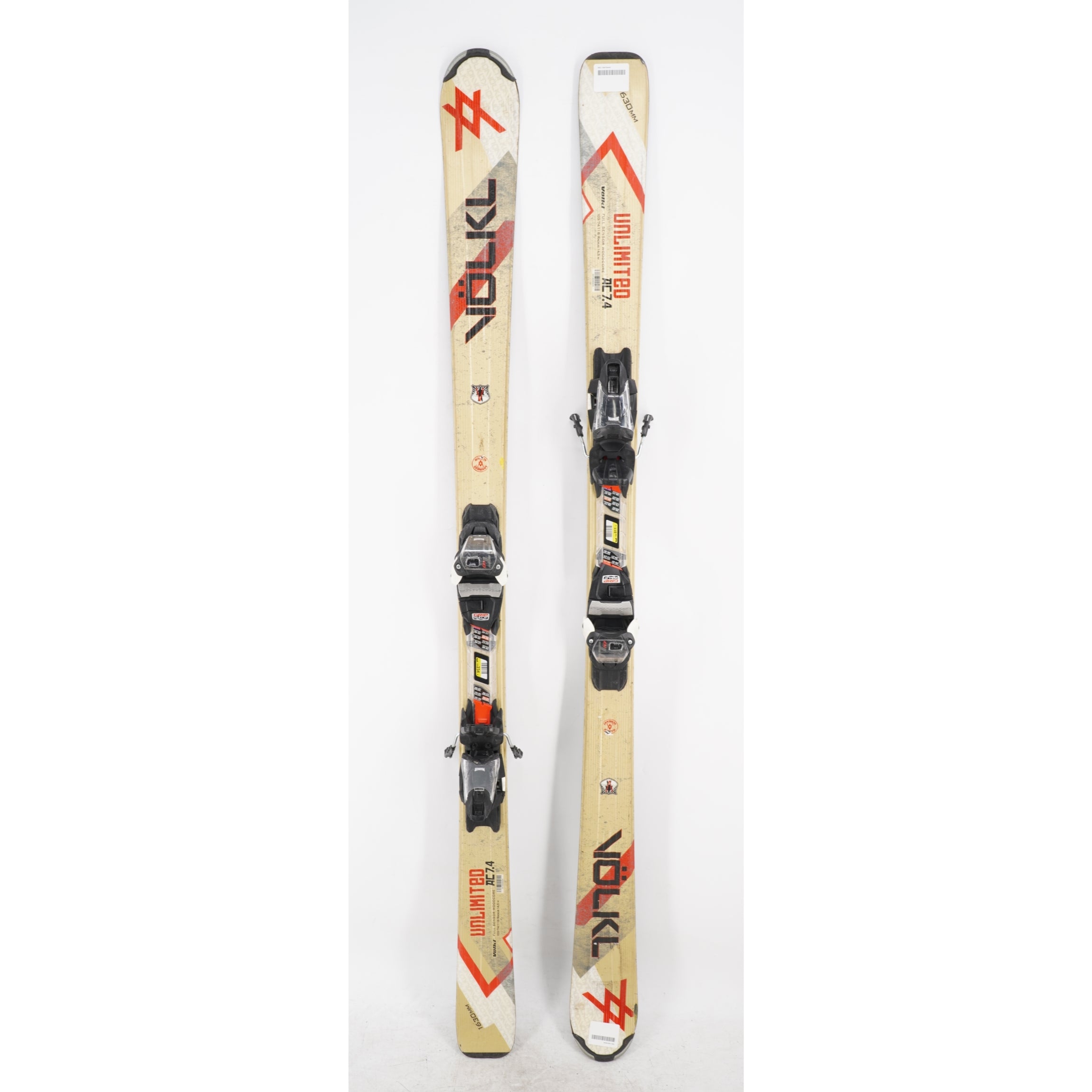 Volkl Unlimited Adult Skis with Bindings - 163 cm Used